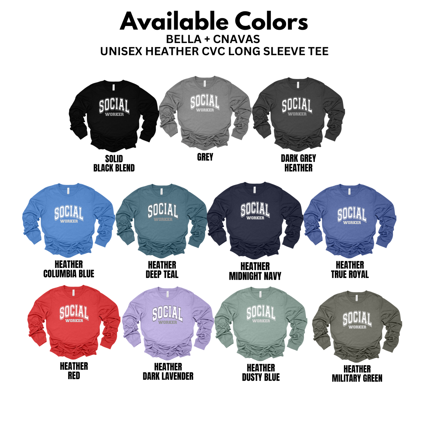 Adult - Bella+ Canvas Unisex Long Sleeve Tee (Social Worker)
