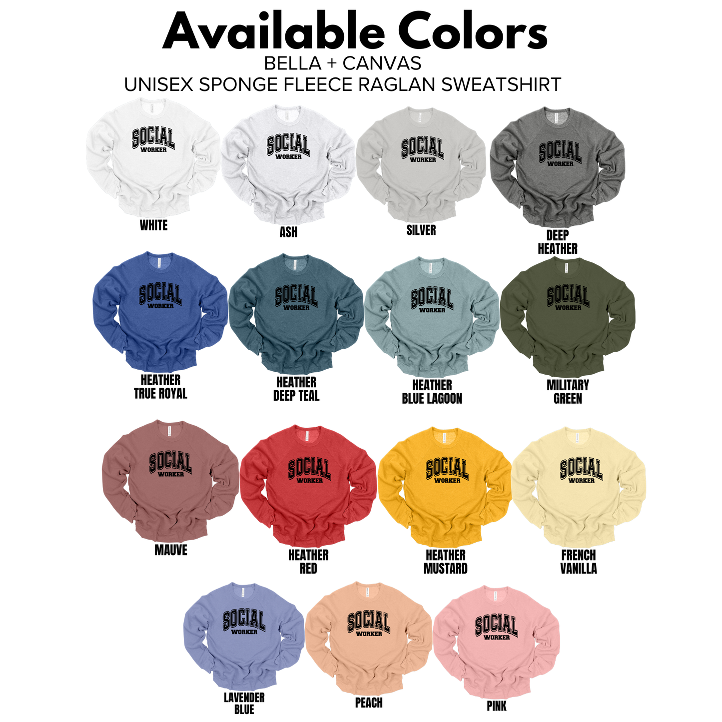 Adult - Bella+ Canvas Unisex Crewneck Sweatshirt (Social Worker)