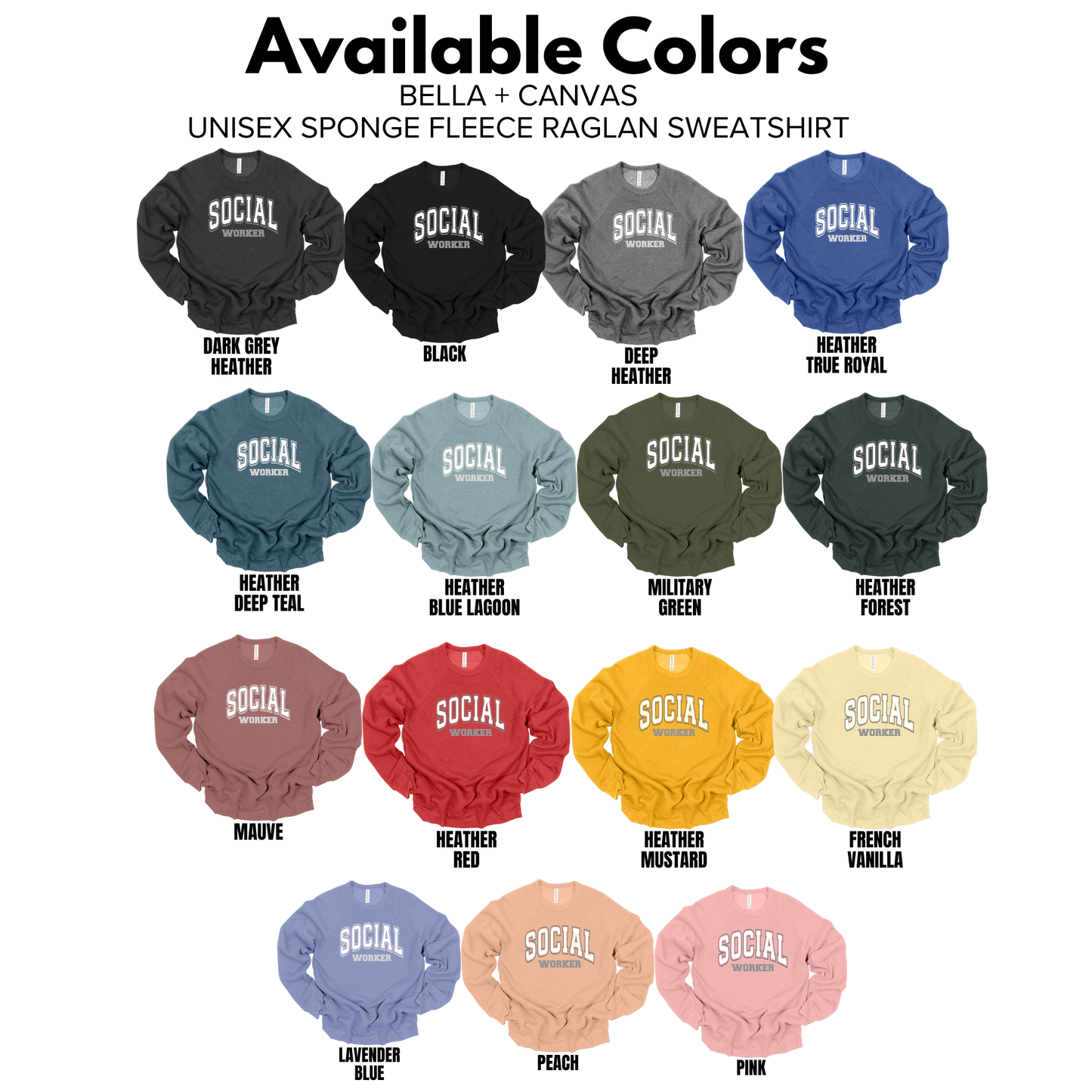 Adult - Bella+ Canvas Unisex Crewneck Sweatshirt (Social Worker)