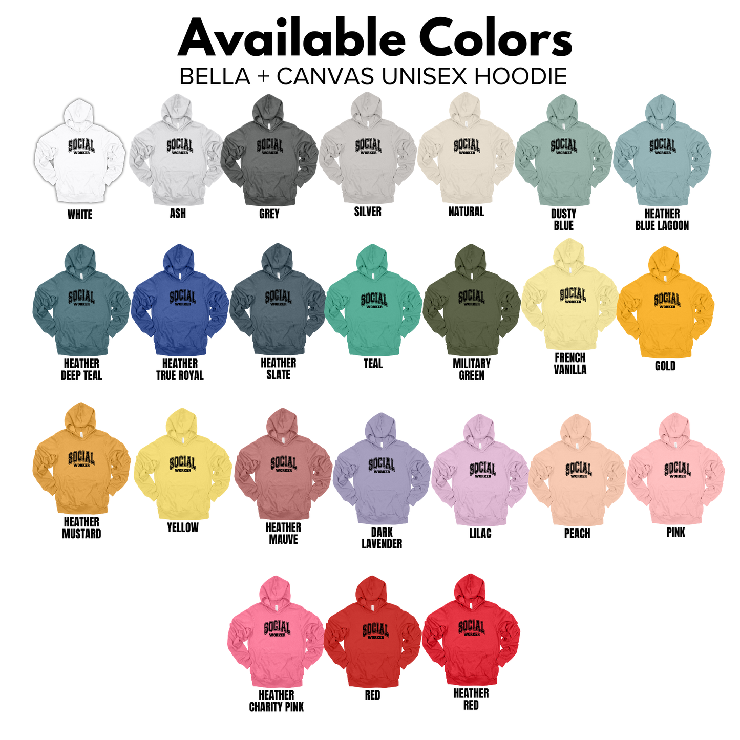 Adult - Bella+ Canvas Unisex Hoodie (Social Worker)