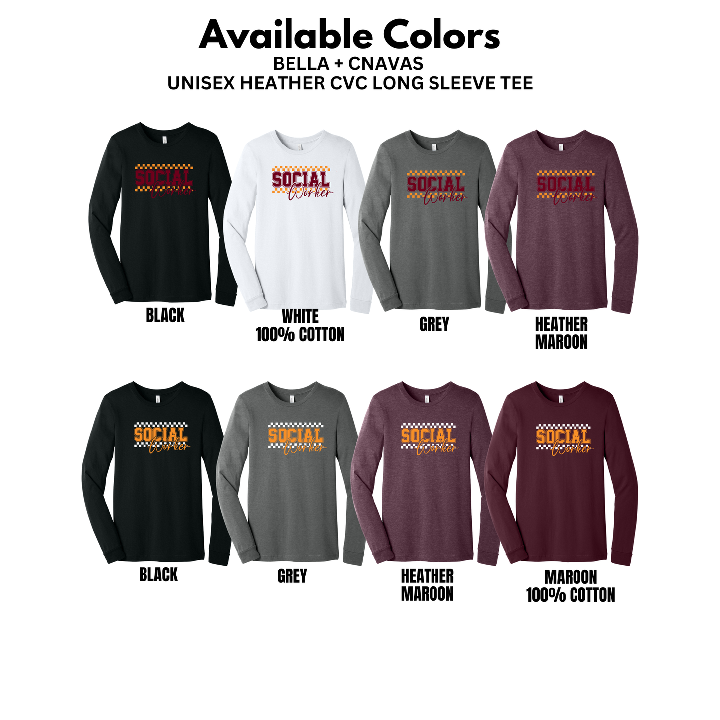 Adult - Bella+Canvas Unisex Long Sleeve Tee (Social Worker)
