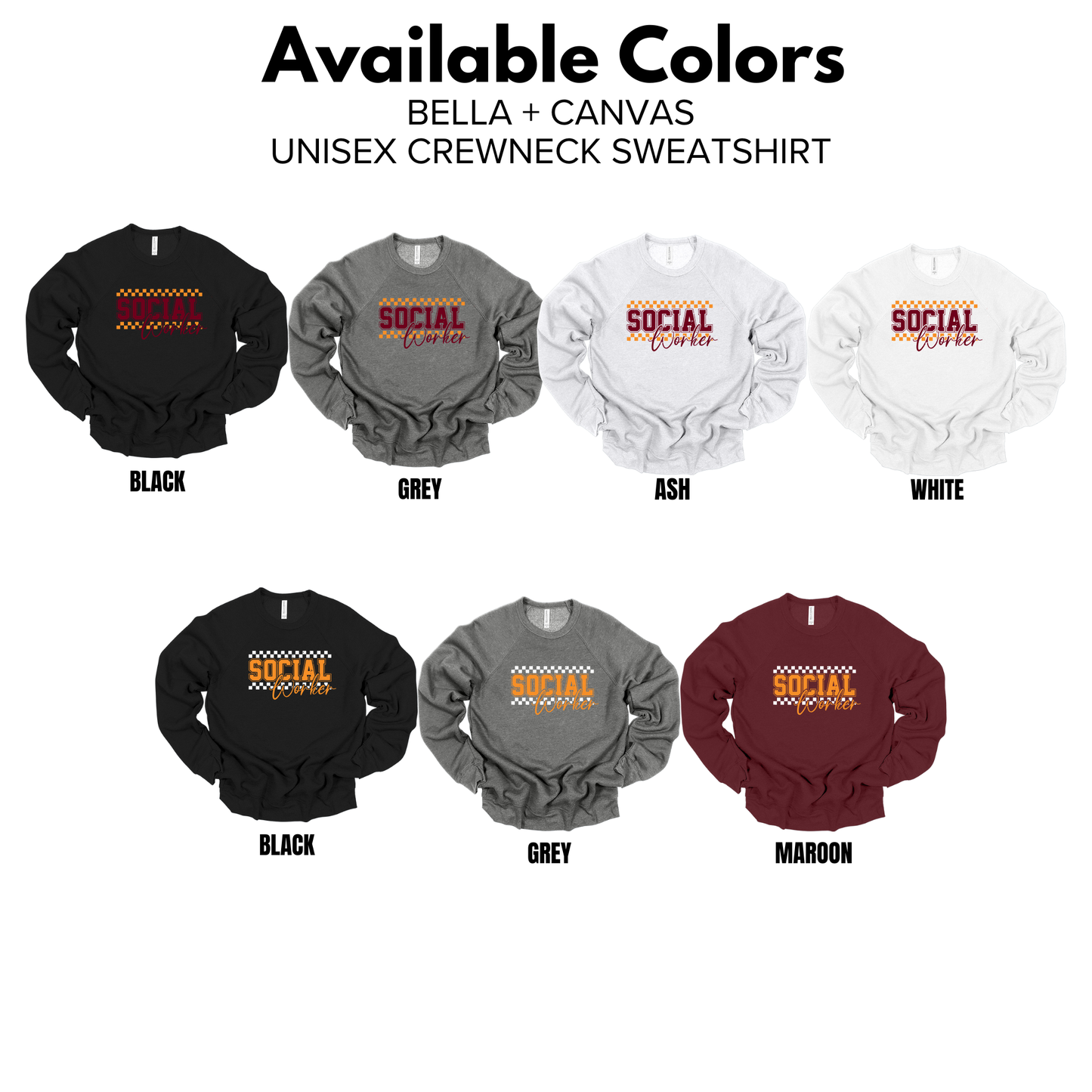 Adult - Bella+Canvas Unisex Crewneck Sweatshirt (Social Worker)