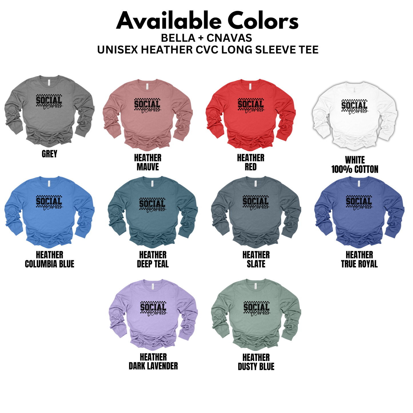 Adult - Bella+ Canvas Unisex Long Sleeve Tee (Social Worker)