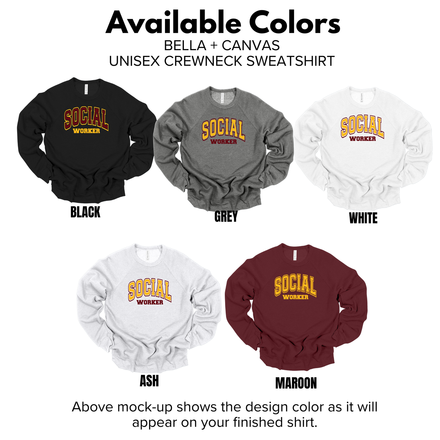 Adult - Bella+Canvas Unisex Crewneck Sweatshirt (Social Worker)