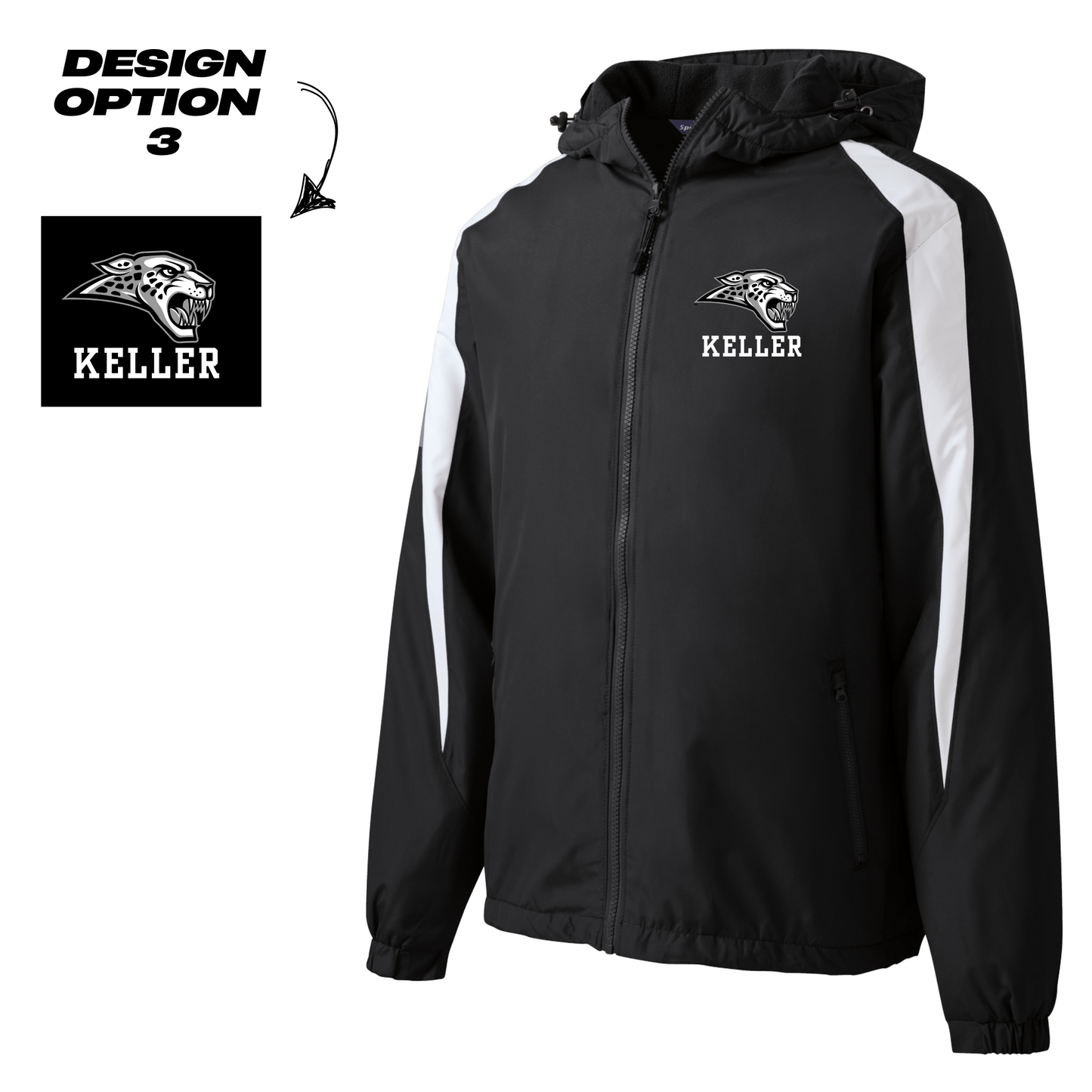 Adult & Youth - Fleece Lined Colorblock Jacket - (Centennial Jaguar Soccer)