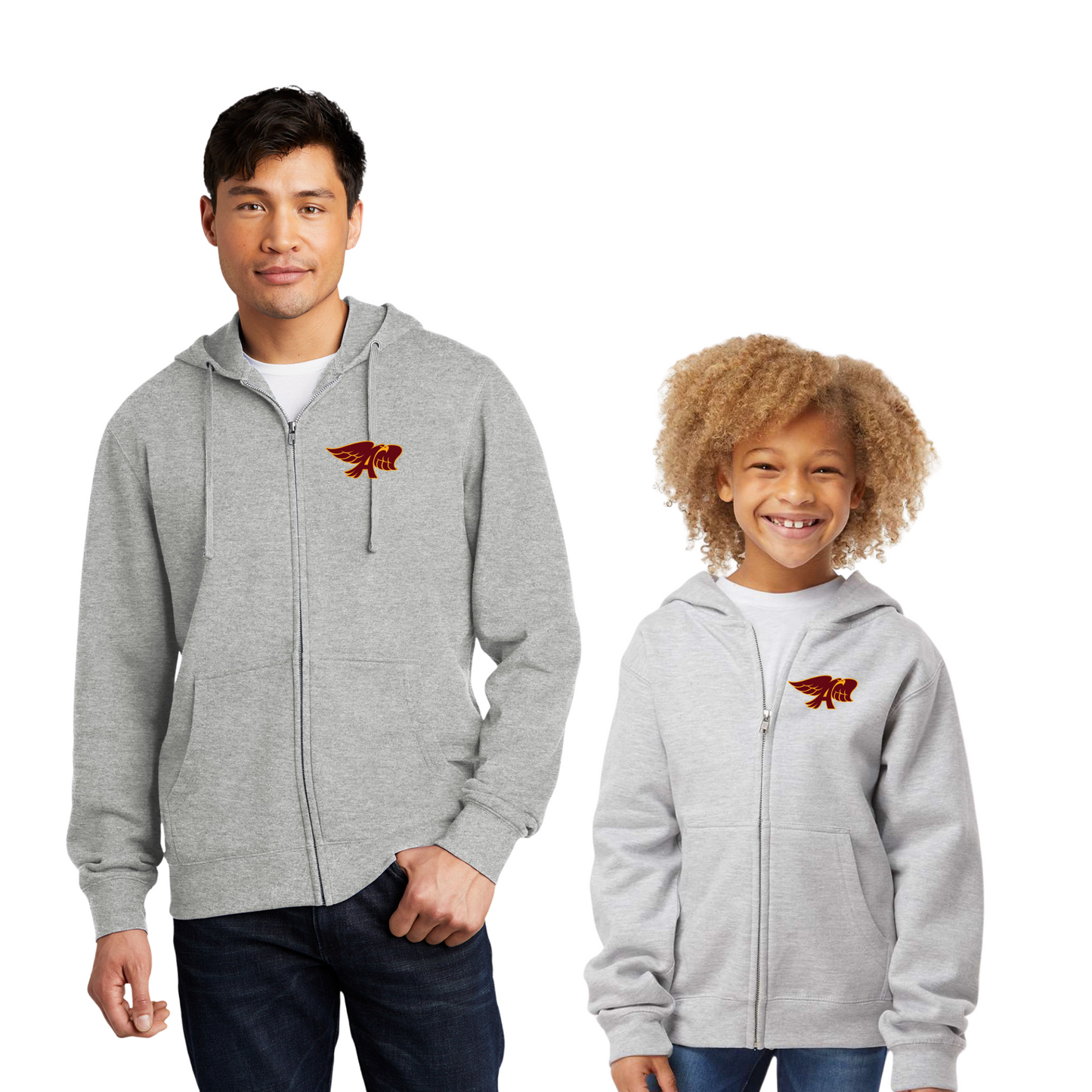 Adult & Youth - Unisex Full Zip Up Hoodie (Ankeny Hawk Collection)