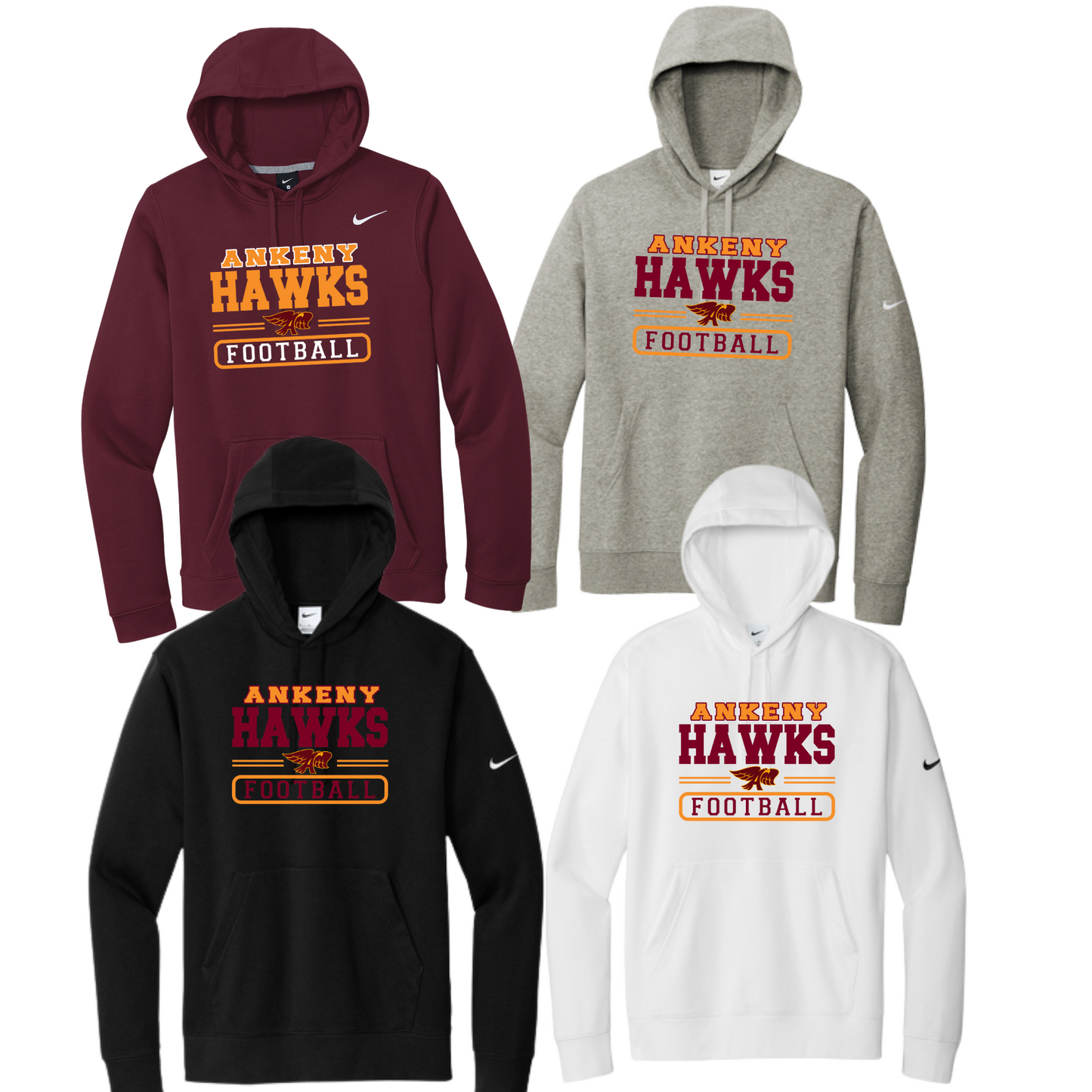 Adult - Nike Hoodie (Ankeny Hawks Football)