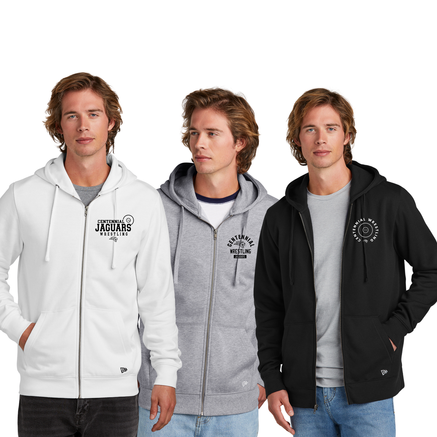 Adult - (5 Designs) Fleece Full Zip Hoodie - (Centennial Jaguar Wrestling)