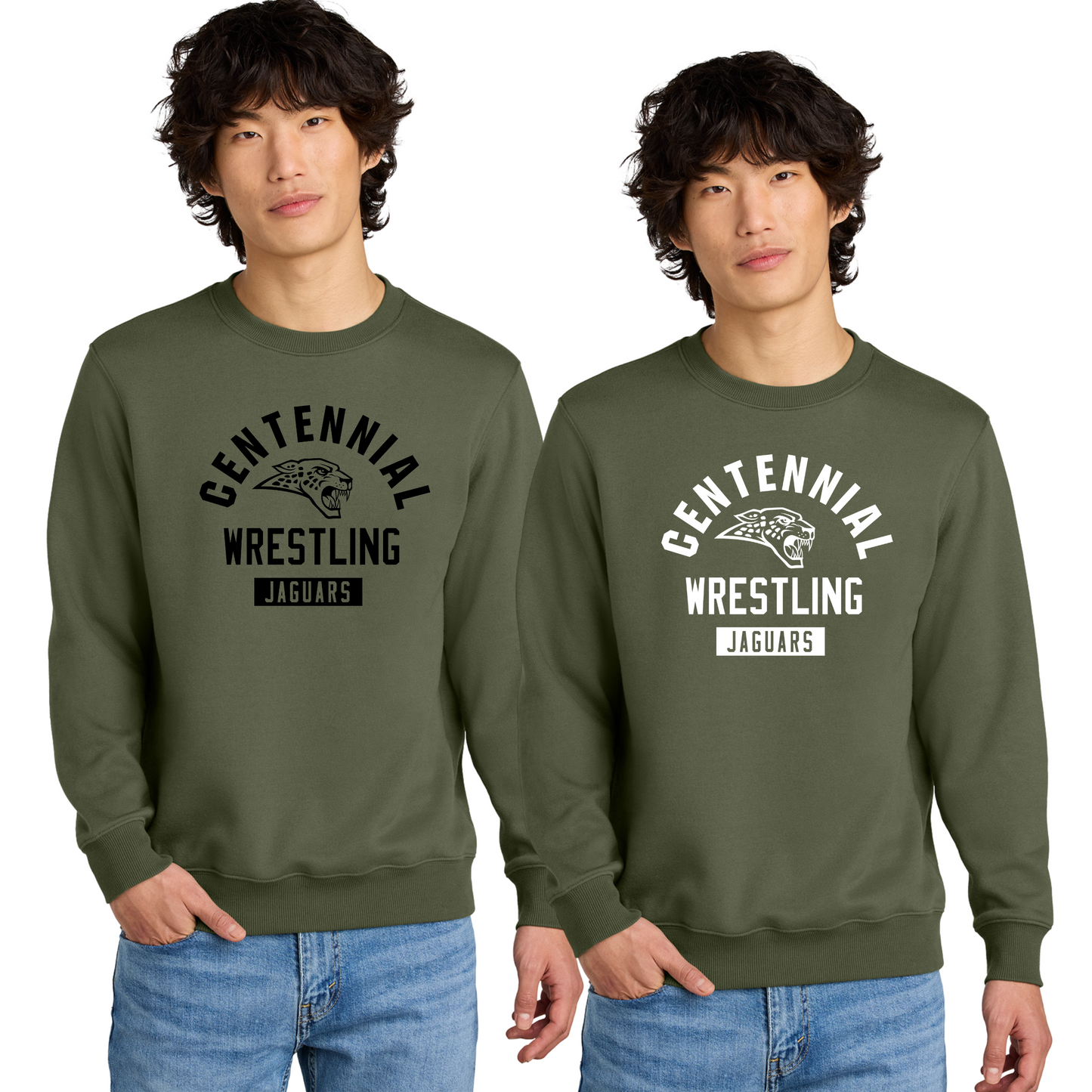 Adult - (5 Designs) Crewneck Sweatshirt (Centennial Jaguar Wrestling)