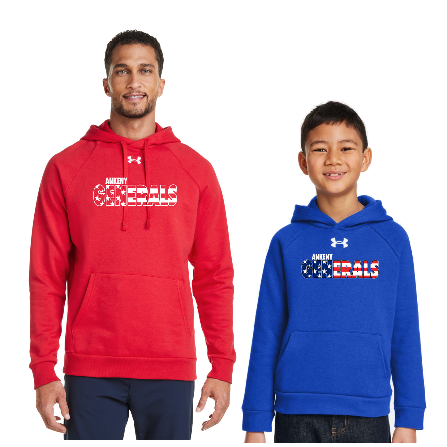 Adult, Ladies & Youth - Under Armour Fleece Hoodie (Ankeny Generals Baseball)