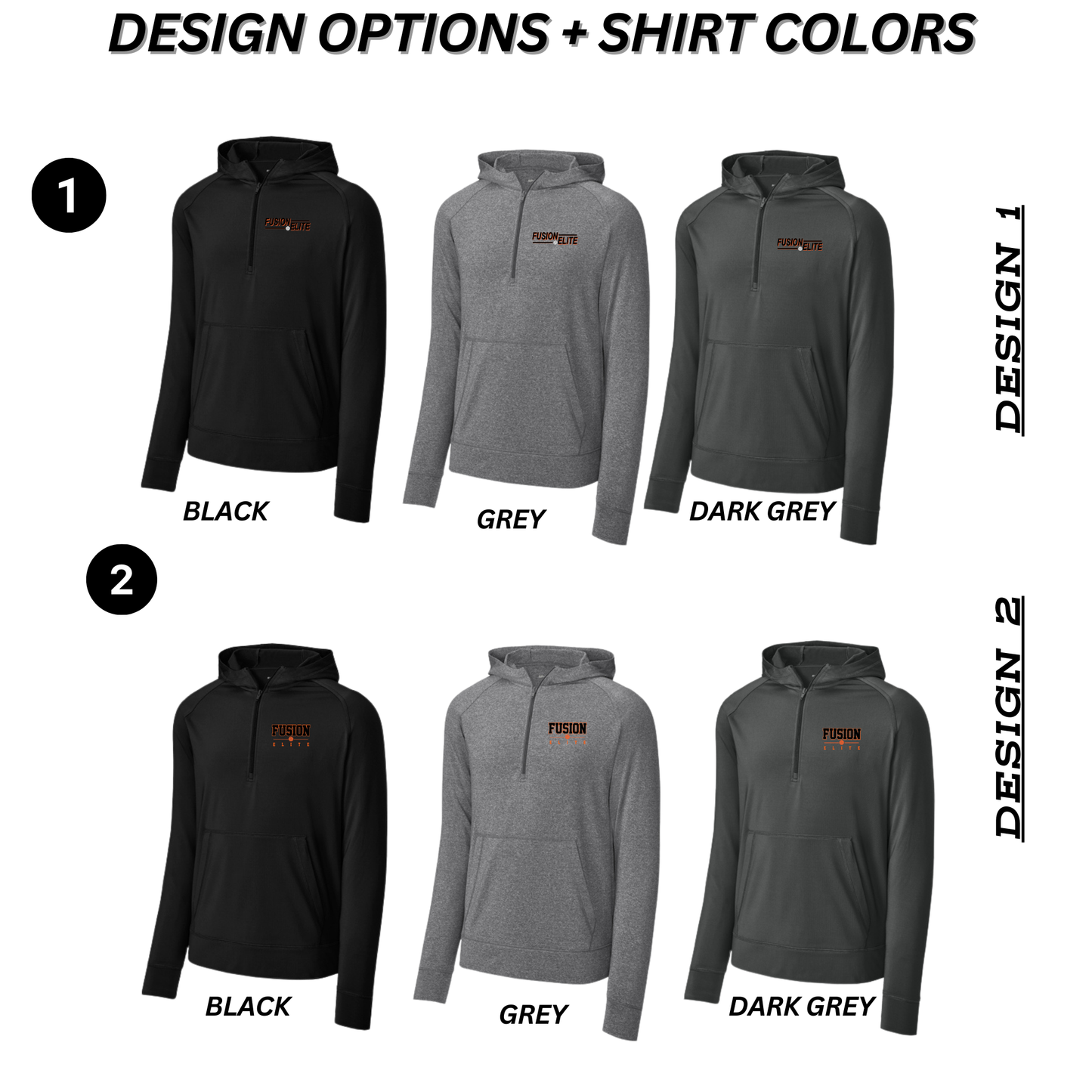Adult & Ladies - Sport-Tek Stretch 1/2-Zip Hoodie (Fusion Elite)