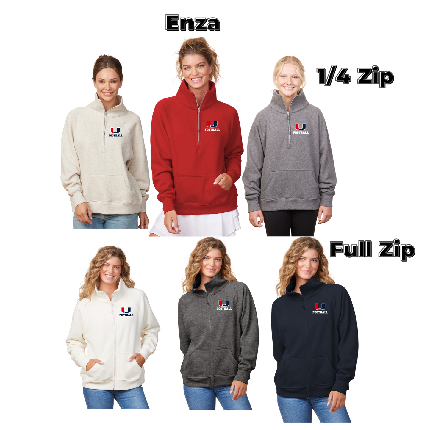 Ladies - Enza 1/4 Zip & Full Zip Fleece (Urbandale Football)
