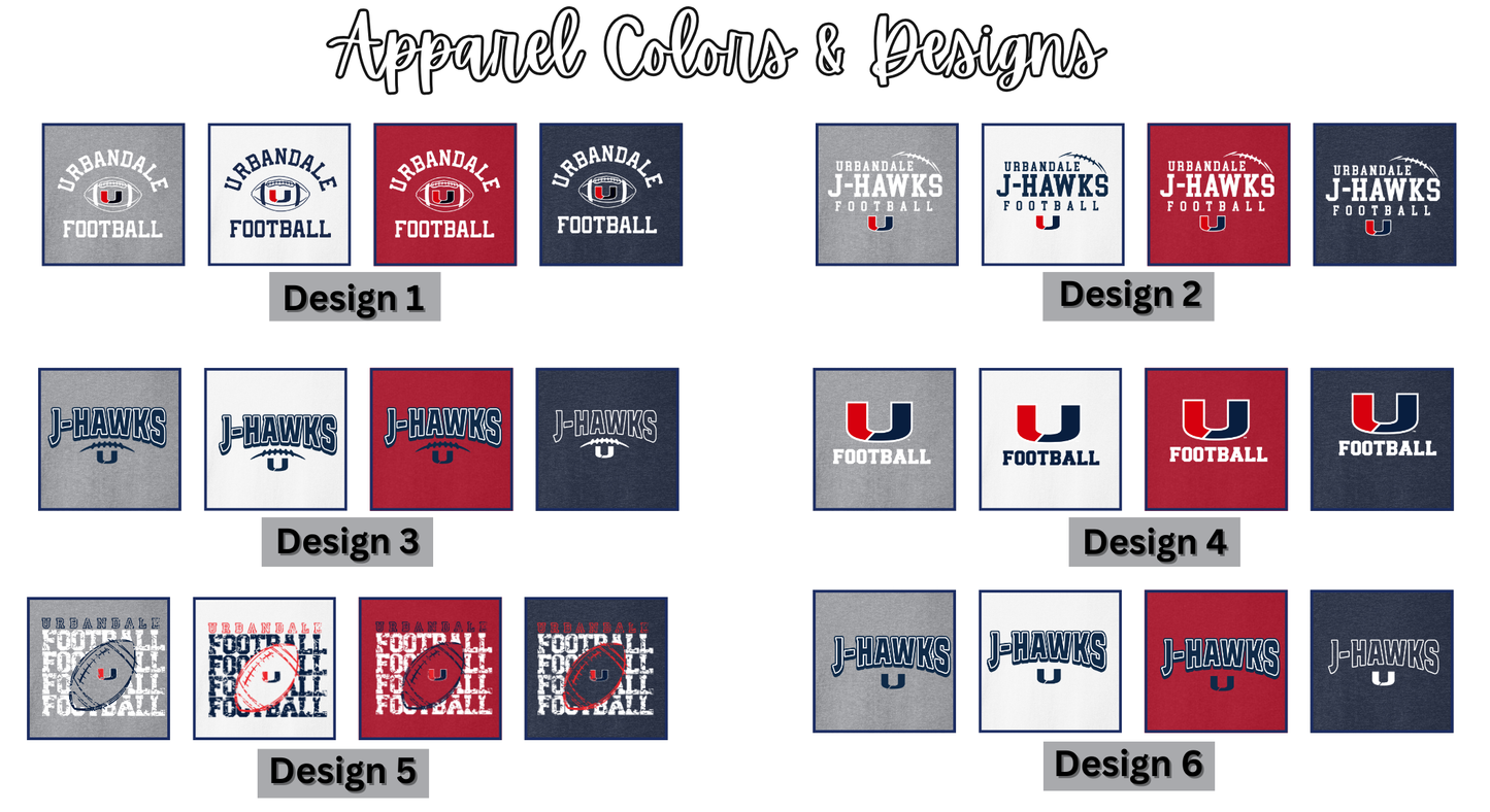 Adult, Ladies + Tall Sizes - Port & Company Apparel (Urbandale Football)