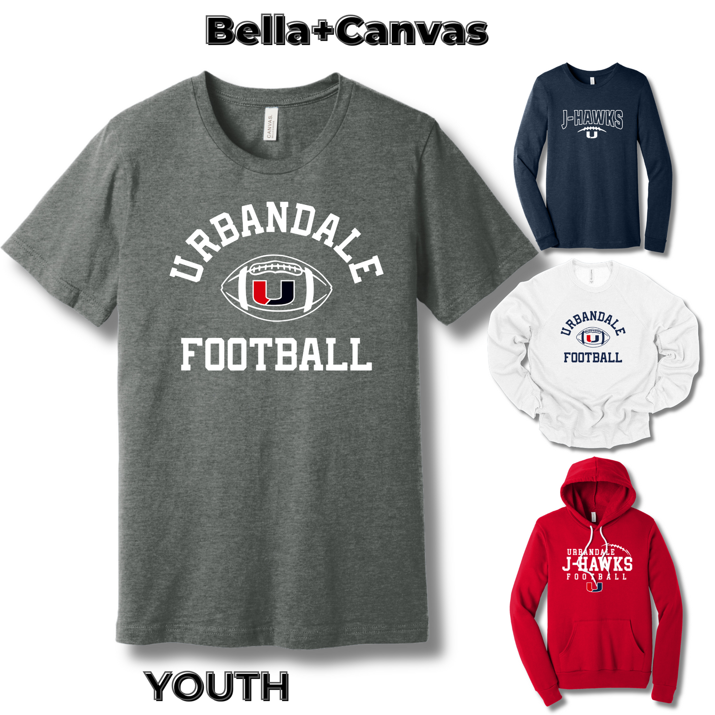 Youth - Bella + Canvas Apparel - (Urbandale Football)