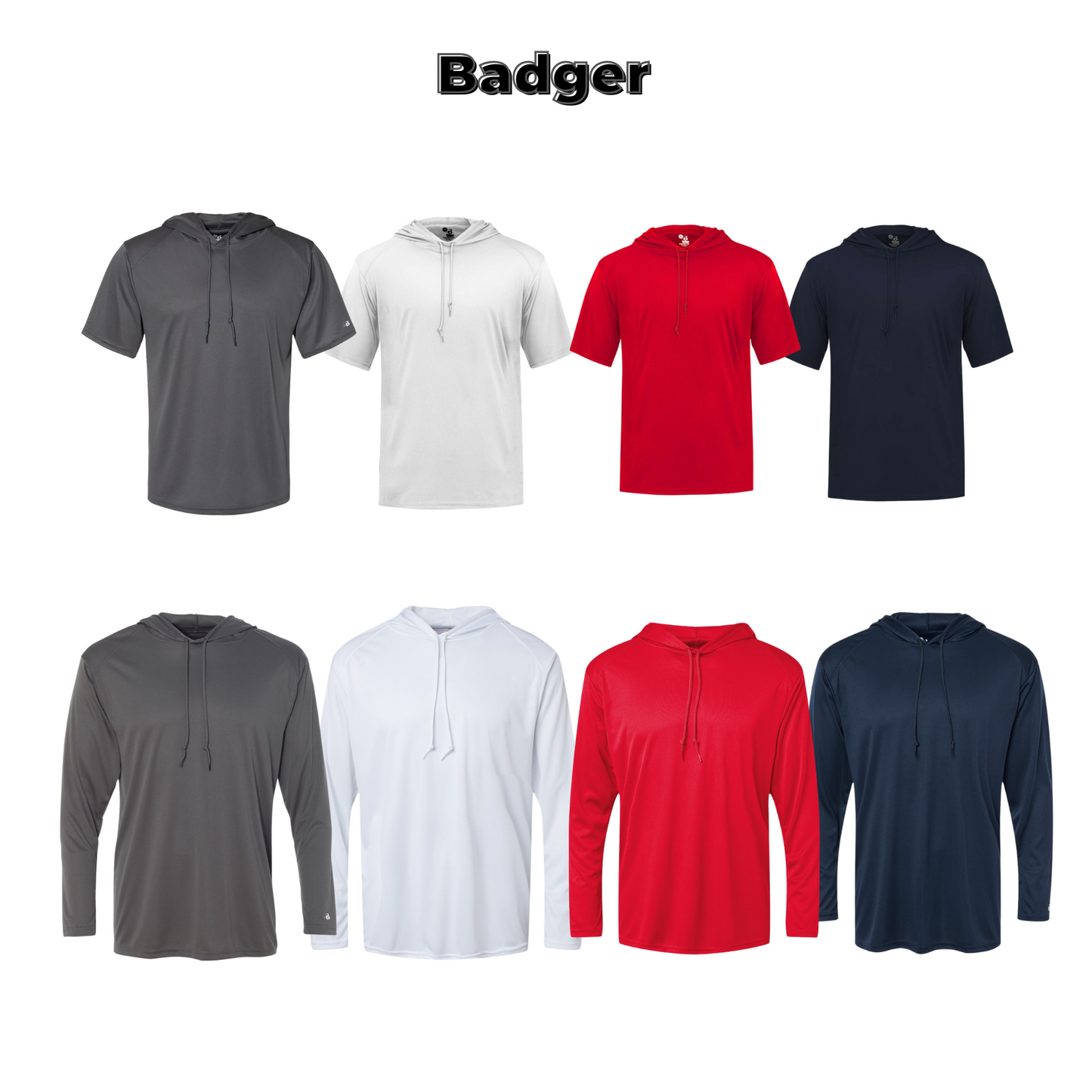 Adult - Badger B-Core Poly Hooded Tees (Urbandale Football)