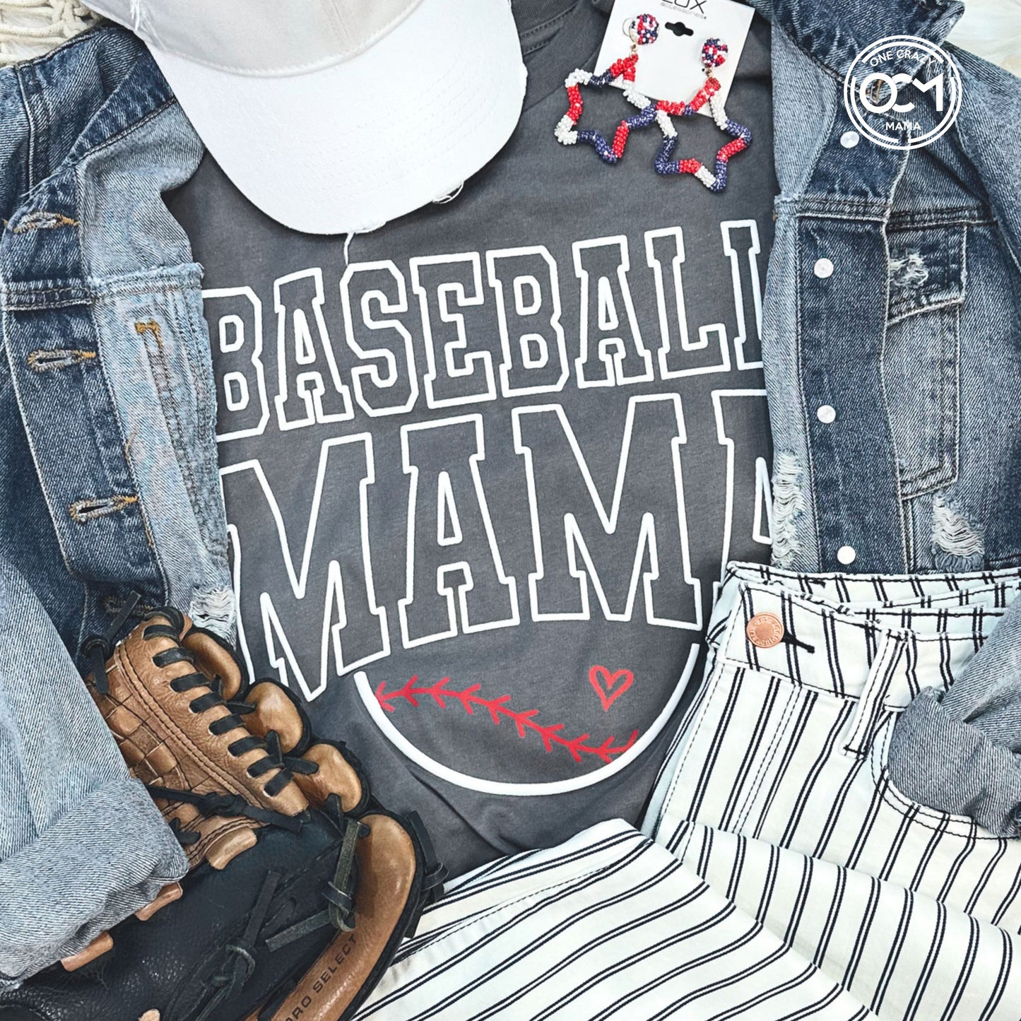 Adult - Bella Unisex Cotton/Poly Tee - (Baseball Mama - PUFF Print )