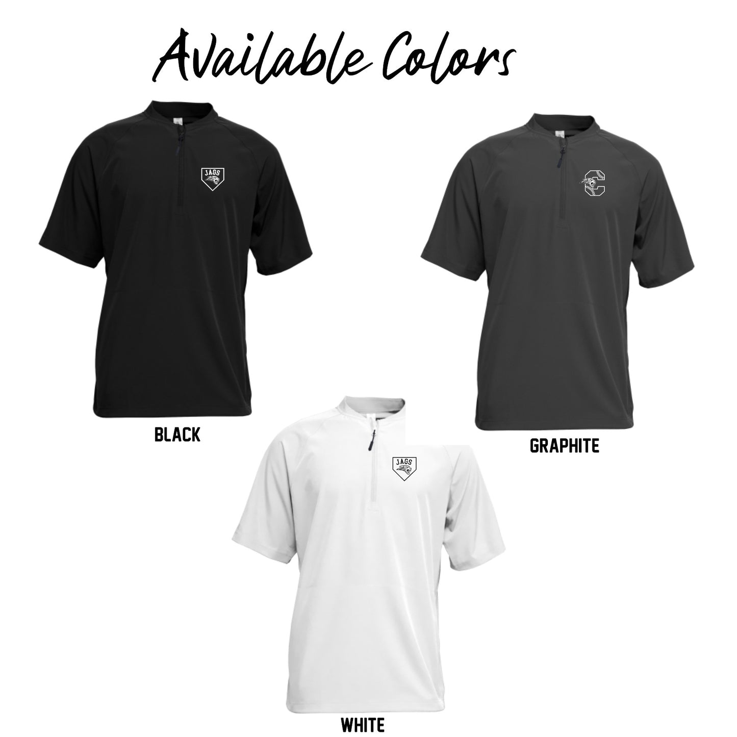 Adult & Youth - Cage Short Sleeve 1/4-Zip Jacket - (Centennial Jaguar Baseball)