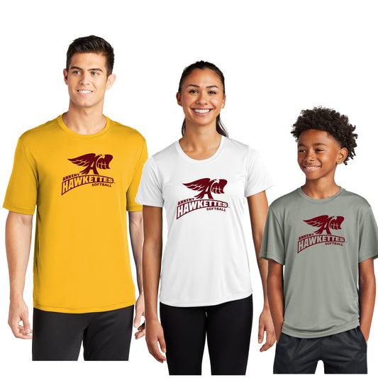 Adult, Ladies & Youth -Sport Tek Performance Tee  (Ankeny Hawkette Softball)
