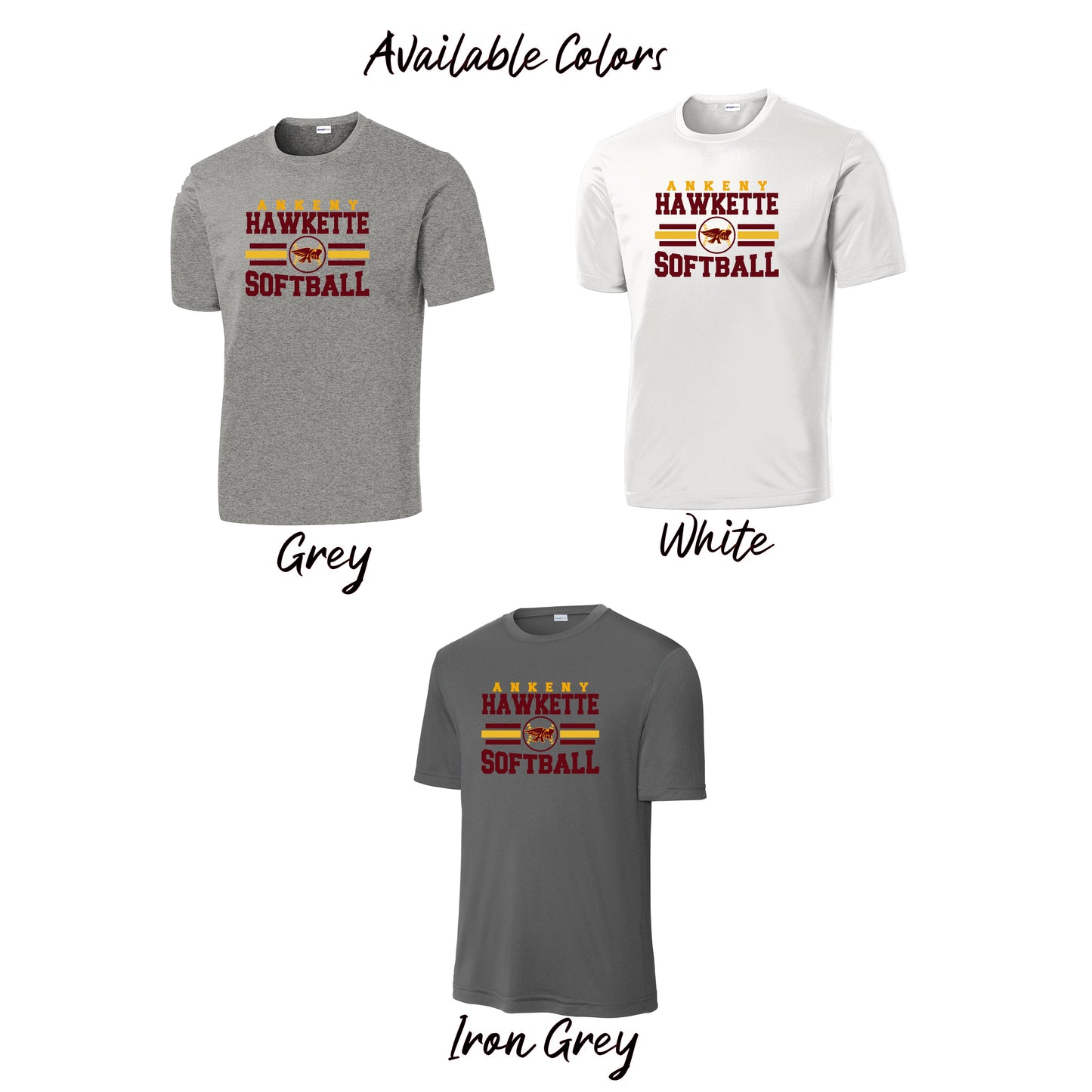 Adult, Ladies & Youth - Sport Tek Performance Tee (Ankeny Hawkette Softball)