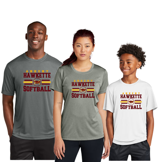 Adult, Ladies & Youth -  Sport Tek Performance Tee  (Ankeny Hawkette Softball)