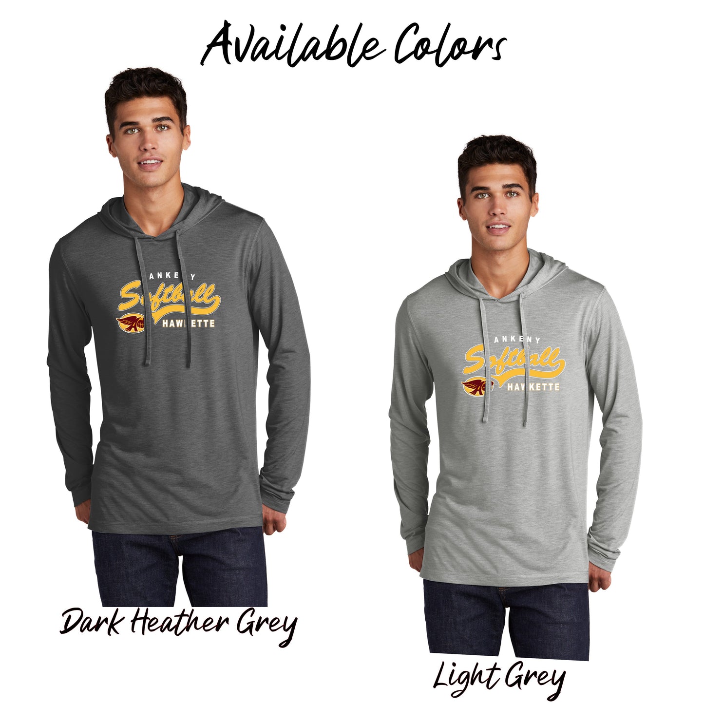 Adult - Sport Tek Long Sleeve Hooded Tee - (Ankeny Hawkette Softball)
