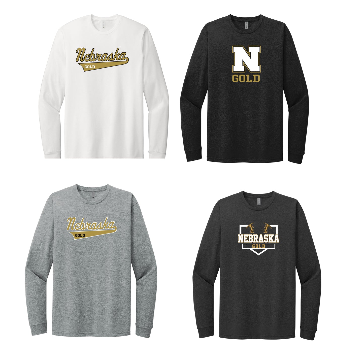 Adult & Youth - Next Level Unisex Long Sleeve Tee - (Nebraska Gold)