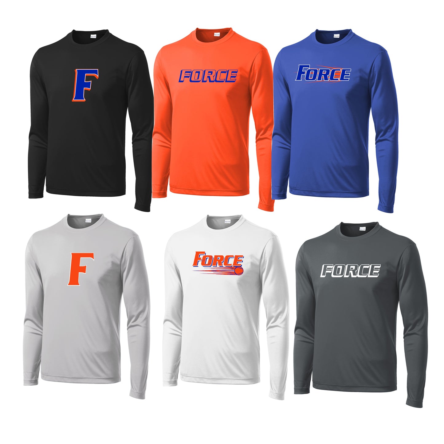 Adult & Youth - Performance Long Sleeve Tee + Tall Sizes (Force Softball)