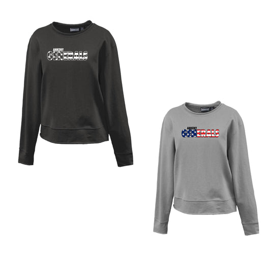 Ladies - Pennant Lightweight Crewneck Sweatshirt - (Ankeny Generals Baseball)