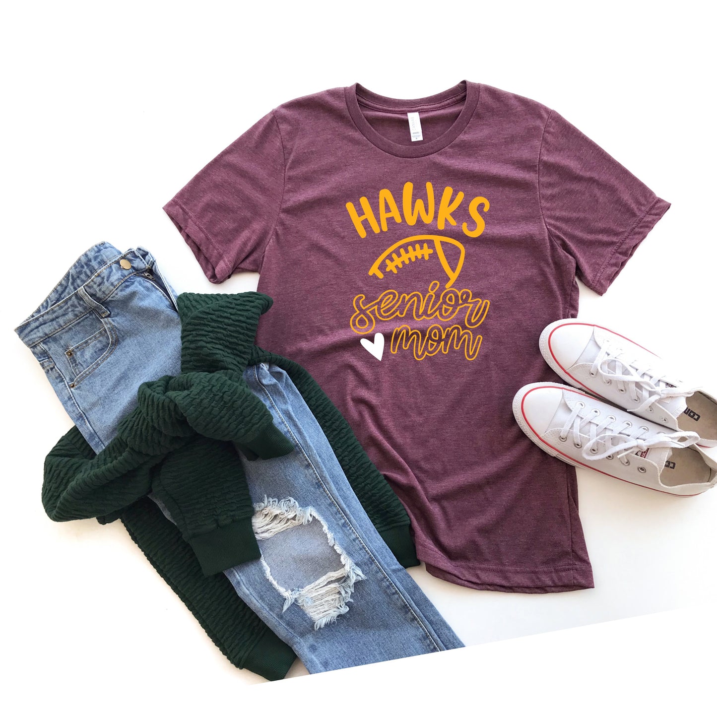 Ankeny Hawks Senior Football Moms 2025 (6 apparel options - Option to add # to front & back)