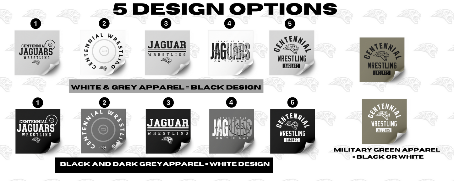 Adult - (5 Designs) Crewneck Sweatshirt (Centennial Jaguar Wrestling)