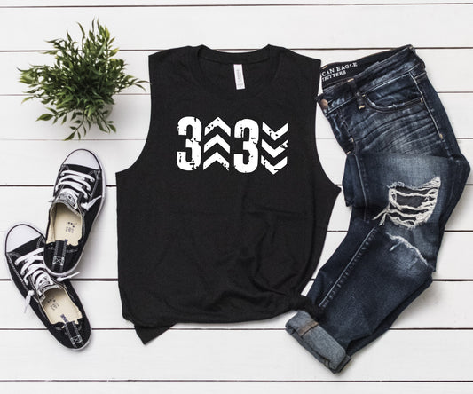 Ladies - Flowy Muscle Tank (3 Up 3 down)