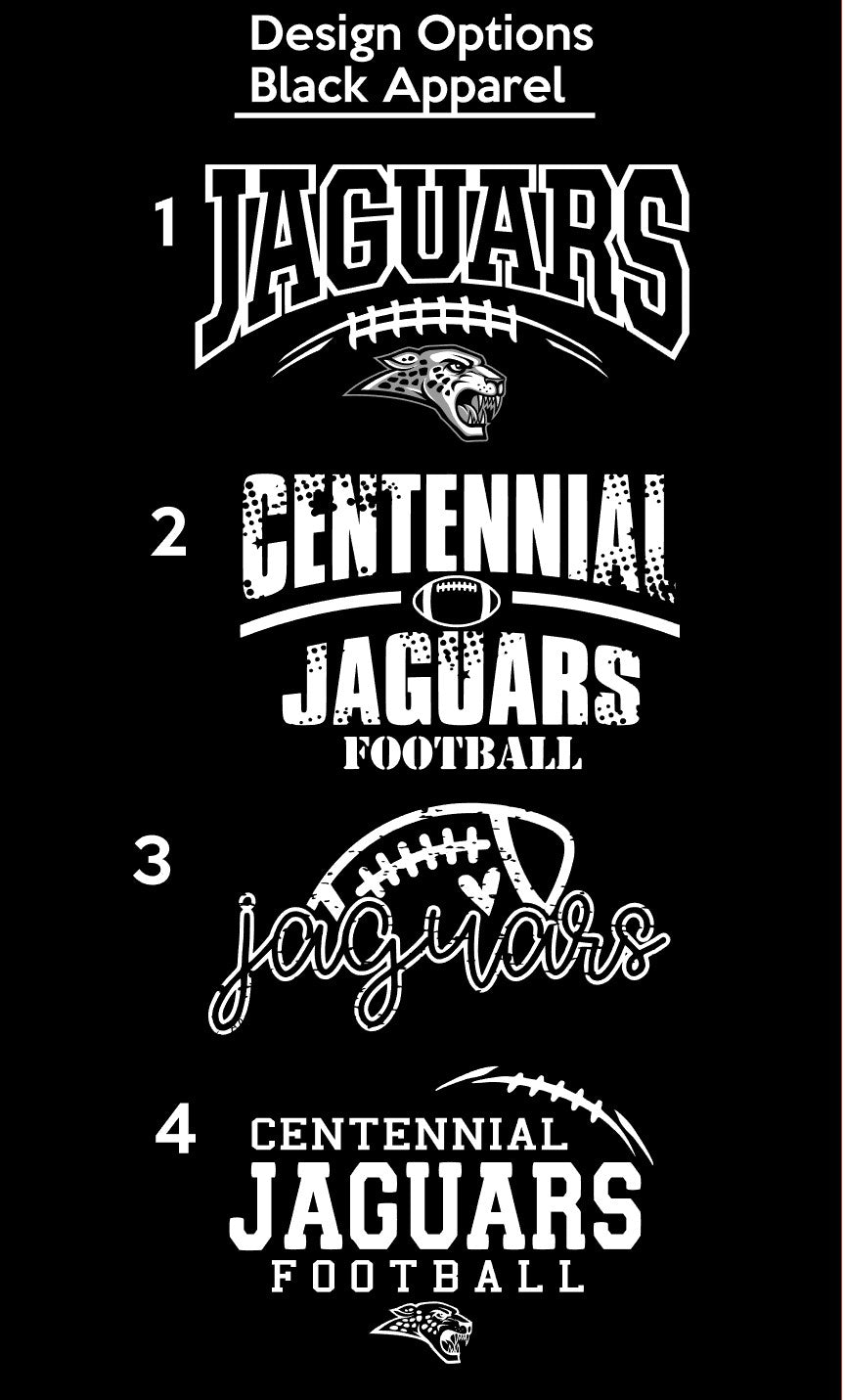 Adult, Ladies & Youth - Core Fleece Pullover Hooded Sweatshirt (4 Designs Options)- (Centennial Jaguars Football 2023)