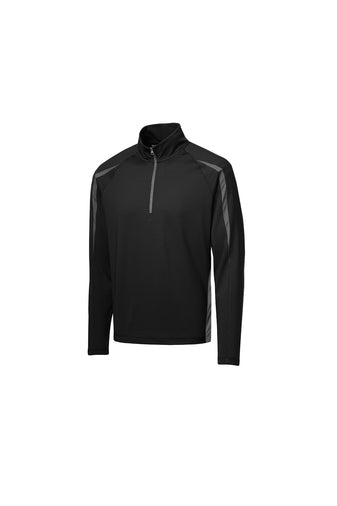 Adult - Sport-Wick® Stretch 1/2-Zip Colorblock Pullover - (Nebraska Gold)