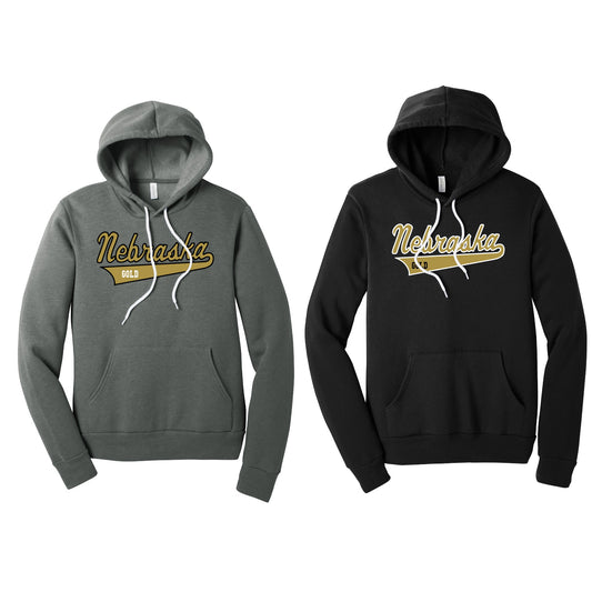 Adult - Bella+Canvas Hooded Pullover Sweatshirt - (Nebraska Gold)