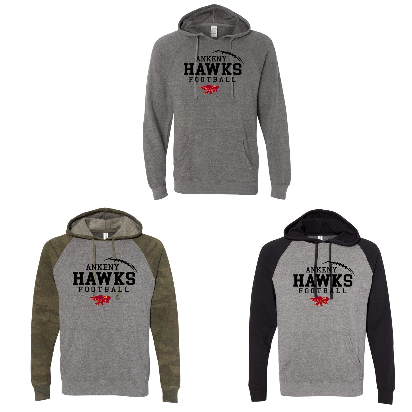 Adult - Unisex Hoodie - (Ankeny Hawks Football)