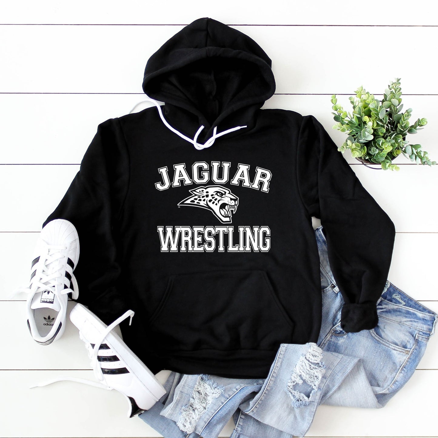 Adult & Youth - Unisex Hooded Pullover Sweatshirt (Centennial Jaguar Wrestling)