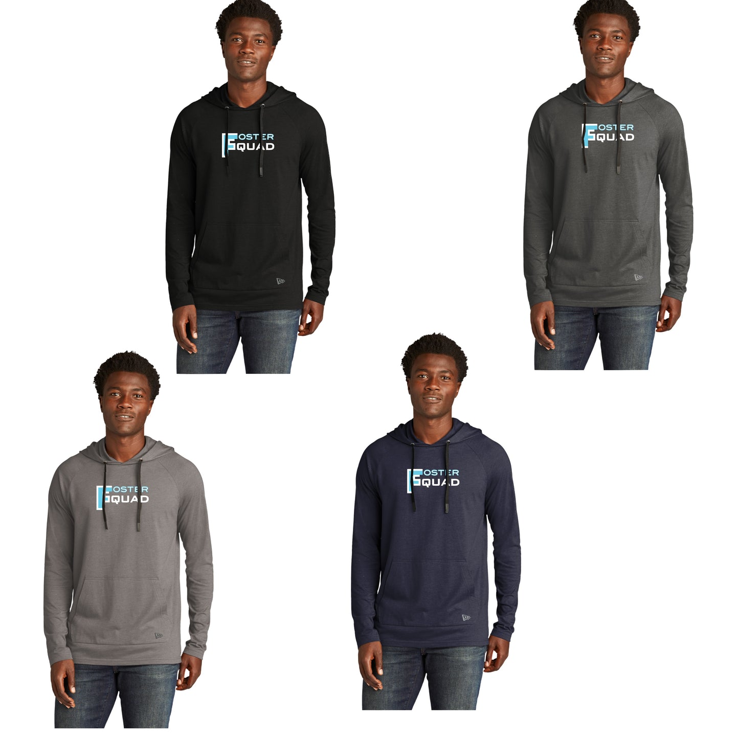 Adult - New Era Tri-Blend Lightweight Hooded Tee - (Foster Squad)