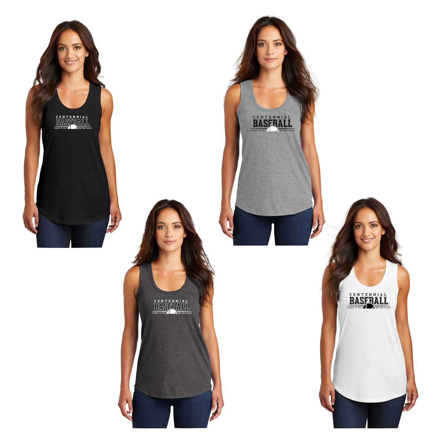 Ladies Perfect Tri ® Racerback Tank - (Centennial Jaguar Baseball)