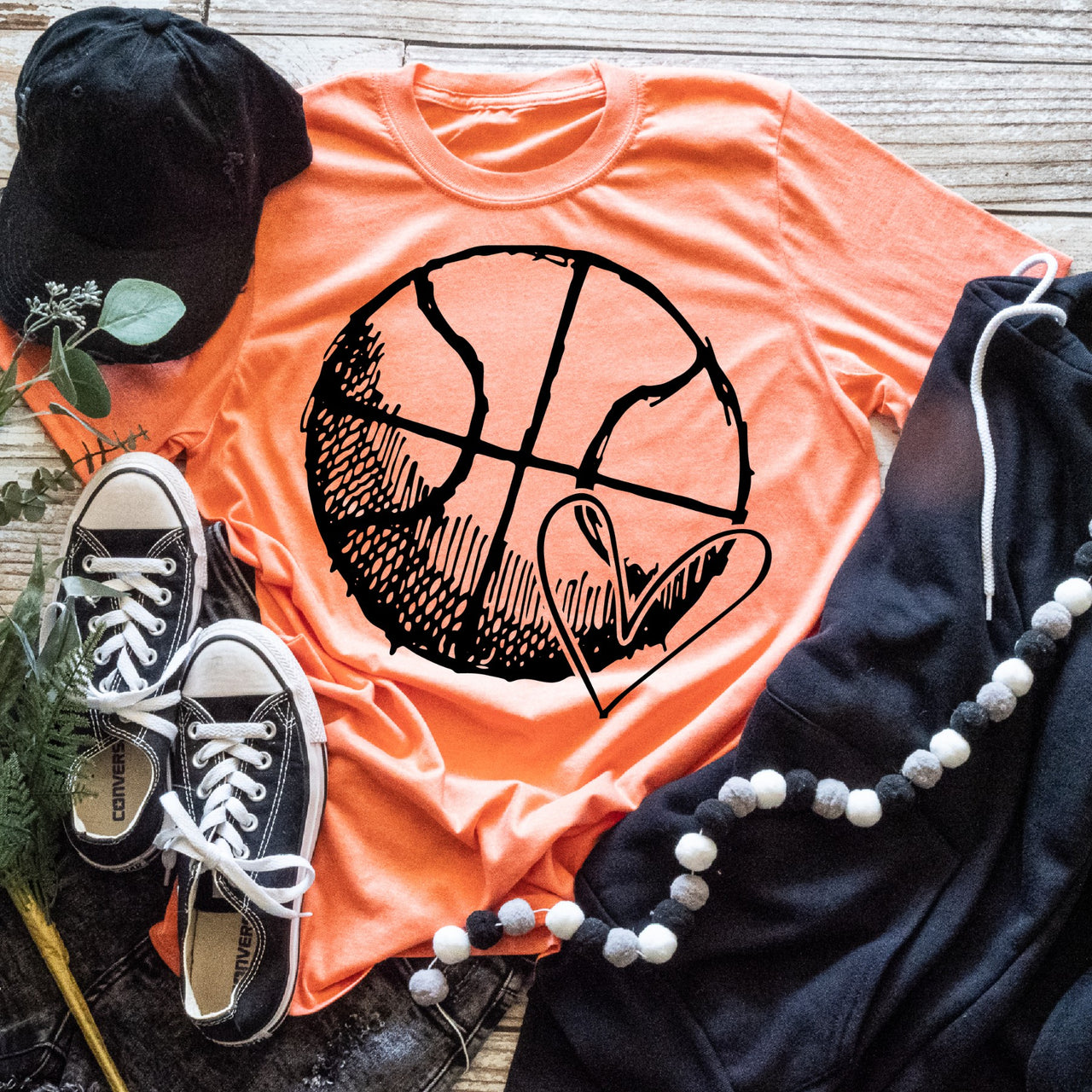 Basketball heart - Unisex Tee (You pick tee color)