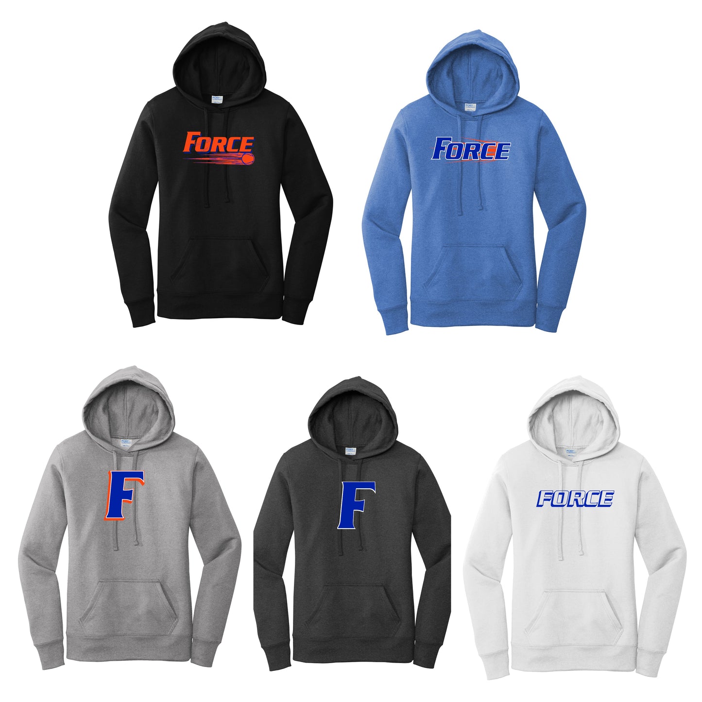 Ladies - Core Fleece Pullover Hooded Sweatshirt - (Force Softball)