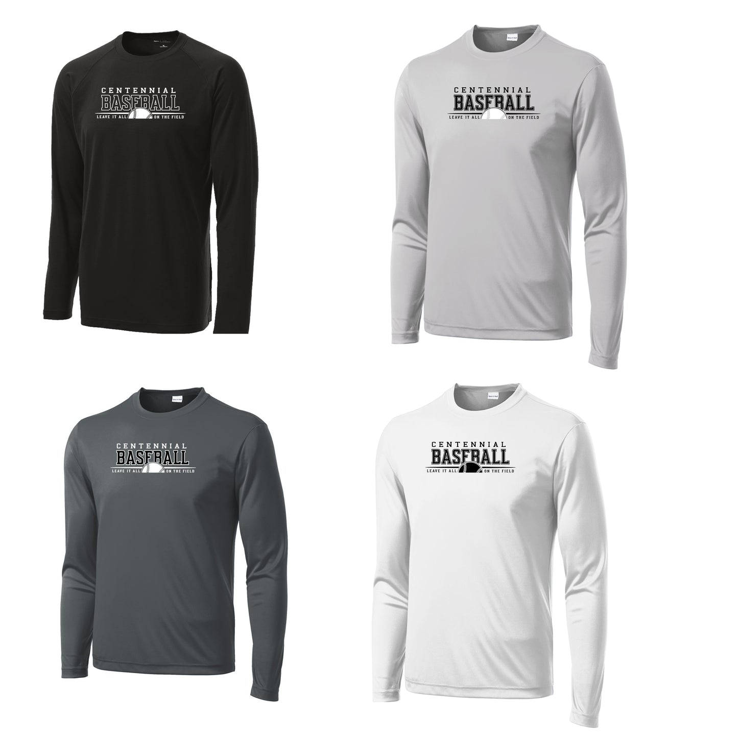 Adult - Unisex Polyester Long Sleeve Tee - (Centennial Jaguar Baseball)
