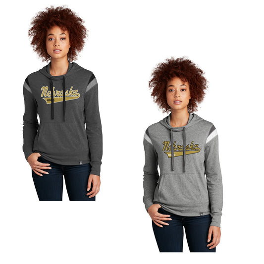 Ladies - New Era Heritage Blend Varsity Hoodie - (Nebraska Gold)