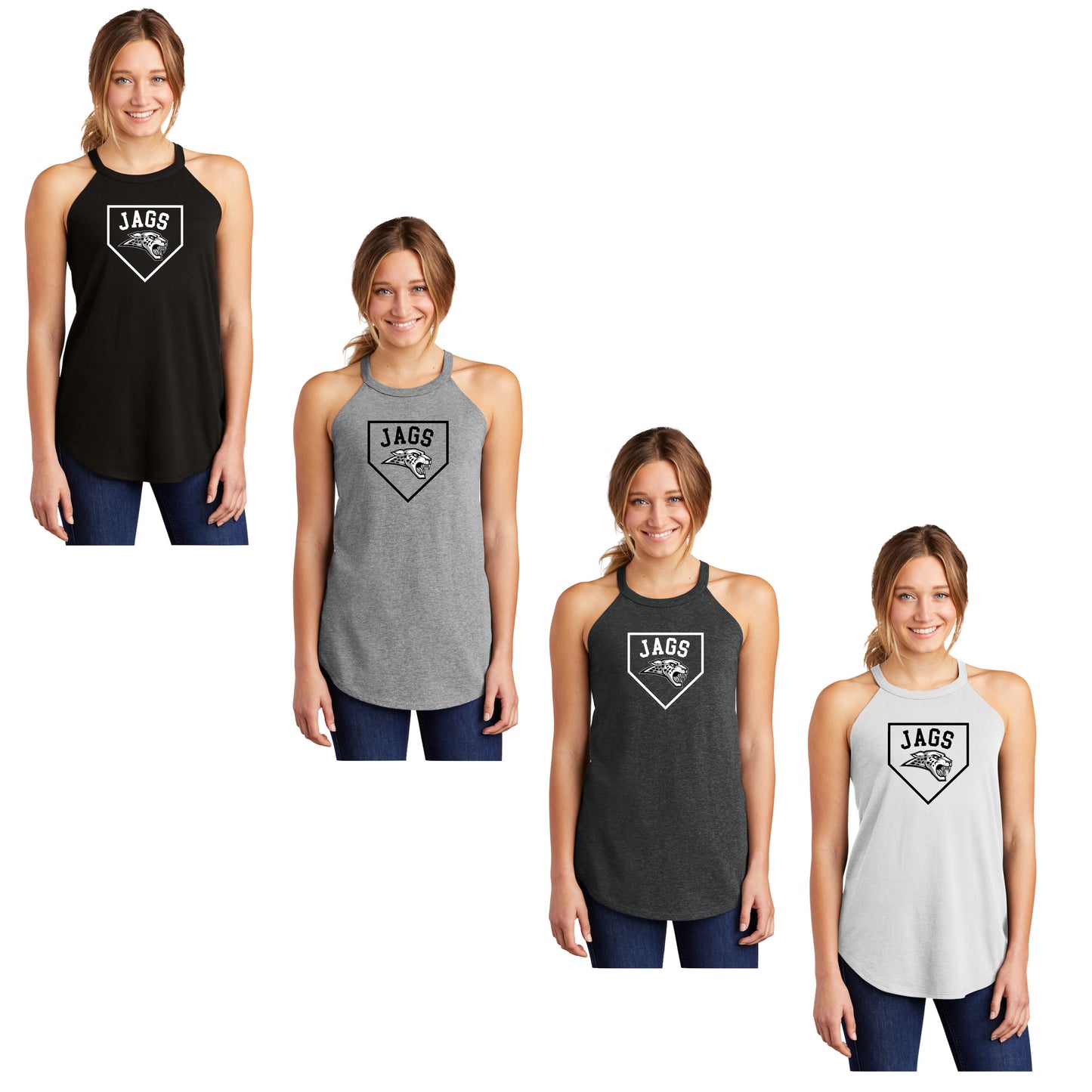 Ladies - Perfect Tri ® Rocker Tank - (Centennial Jaguar Baseball)
