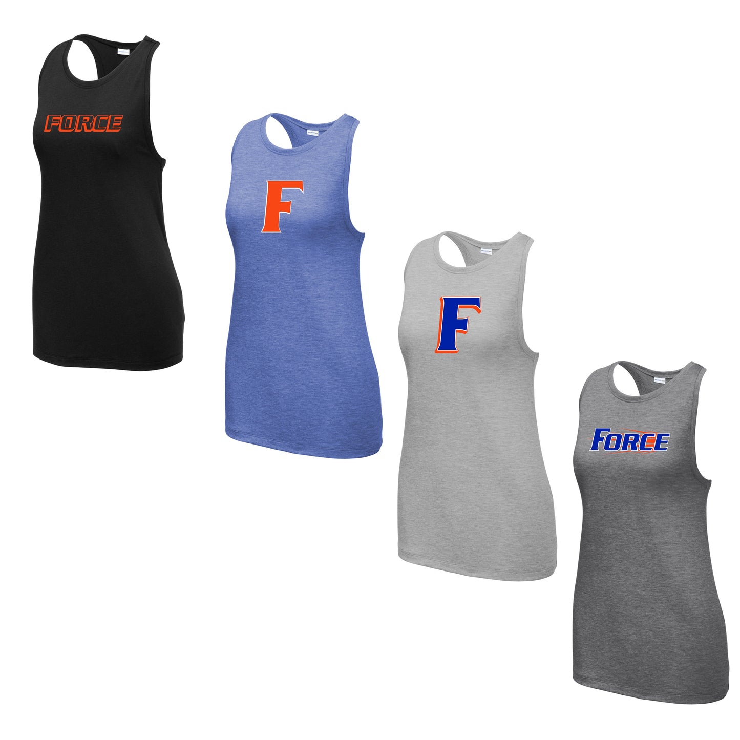 Ladies - PosiCharge® Tri-Blend Wicking Racerback Tank (Force Softball)