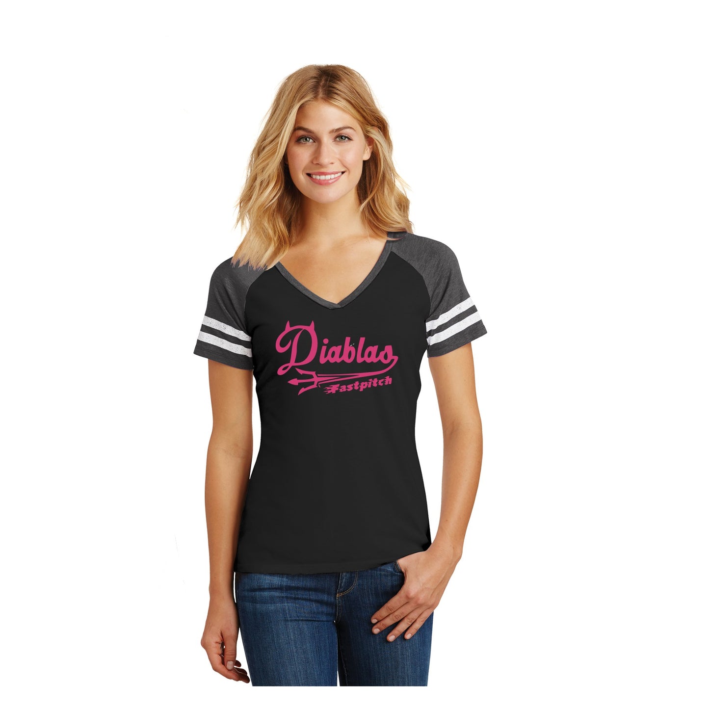 Adult - Ladies Game V-Neck Tee - Diablas
