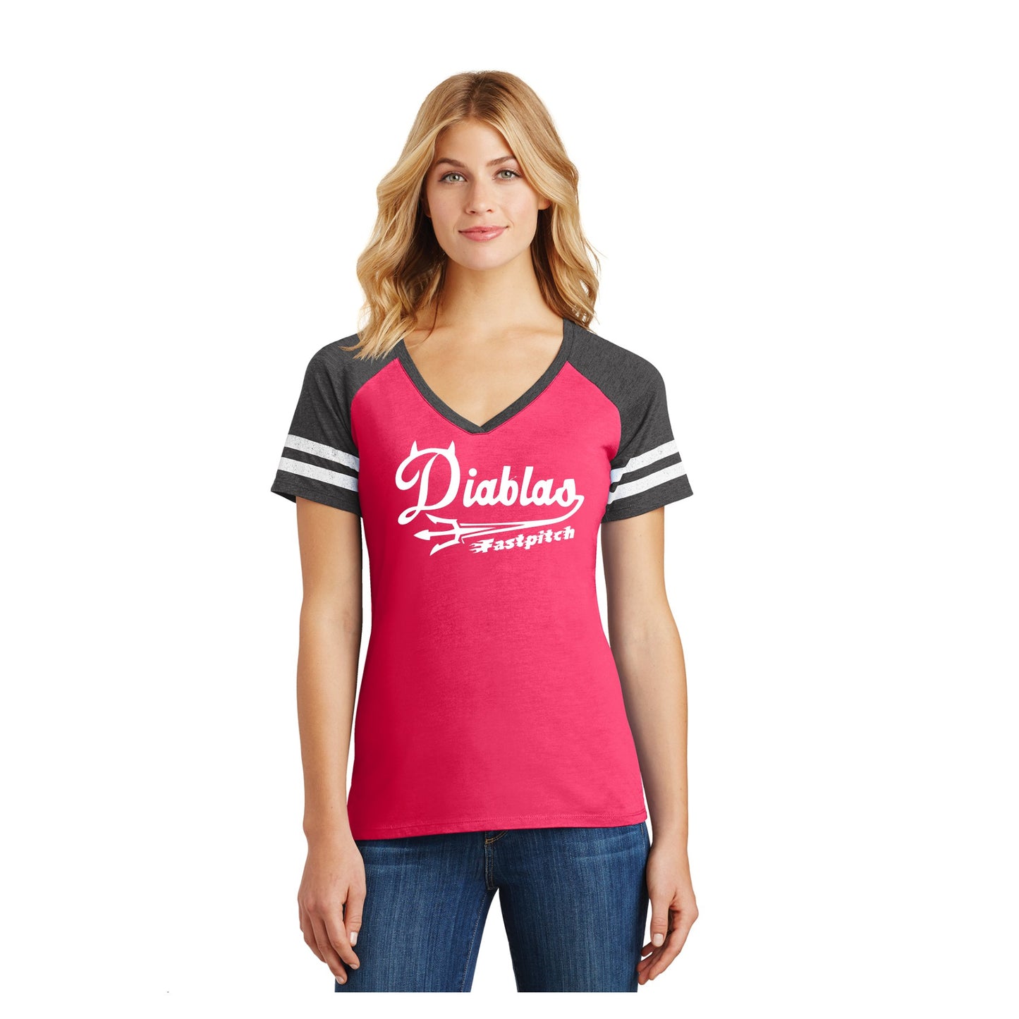 Adult - Ladies Game V-Neck Tee - Diablas