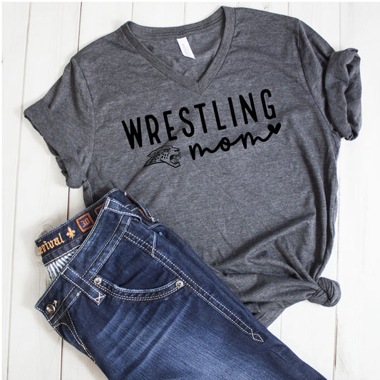 Adult - Unisex Vneck Tee (Centennial Jaguar Wrestling)