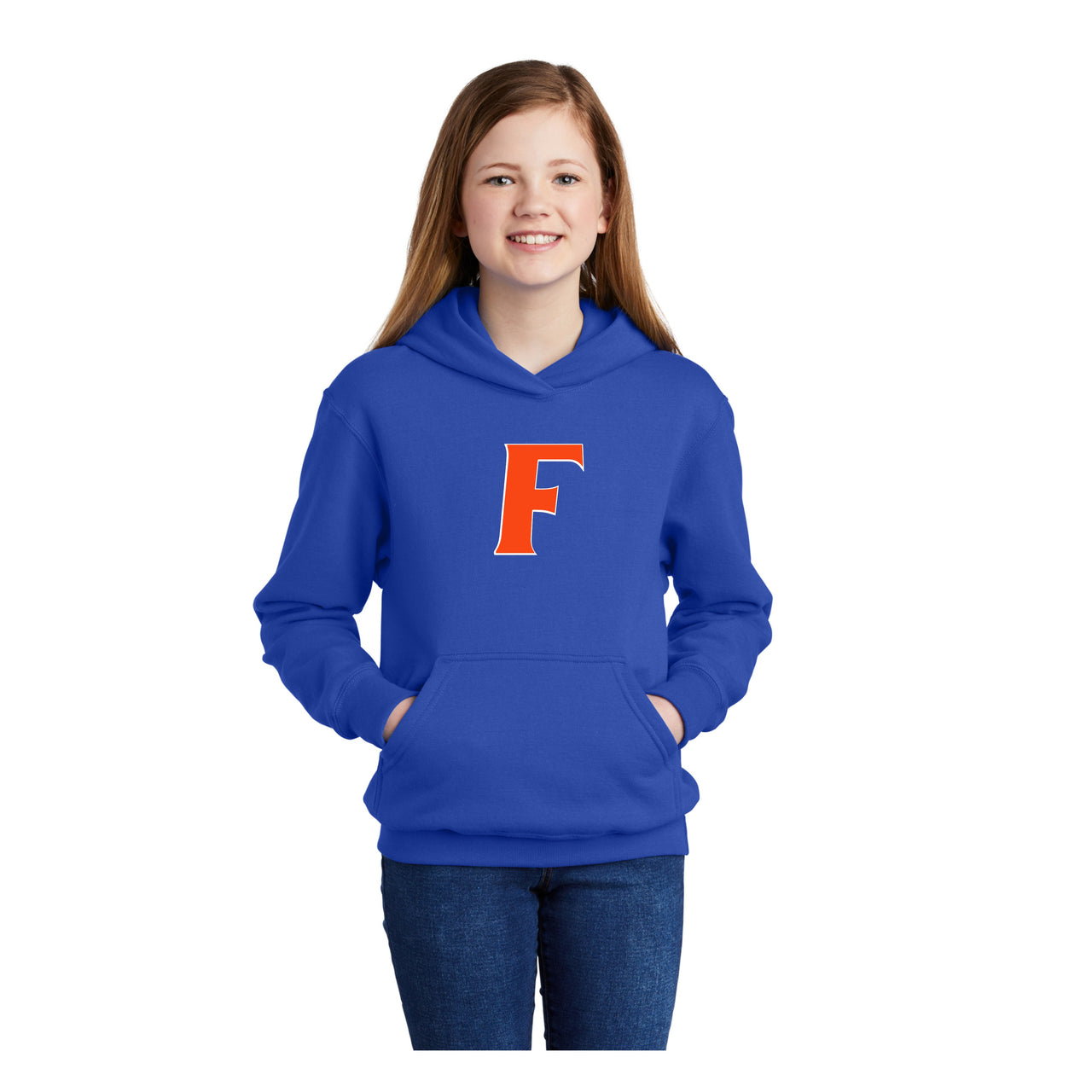 Youth - Core Fleece Pullover Hooded Sweatshirt - (Force Softball)