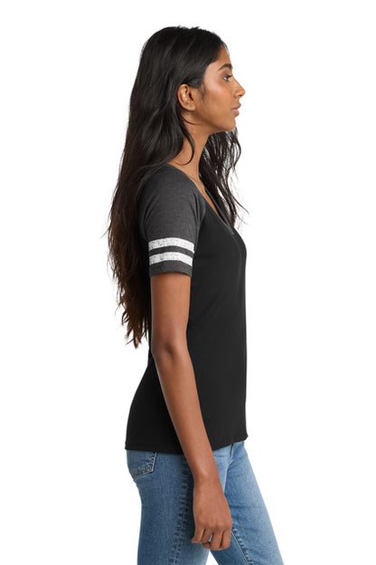 Ladies - District V-Neck Tee (North Metro Wrestling)