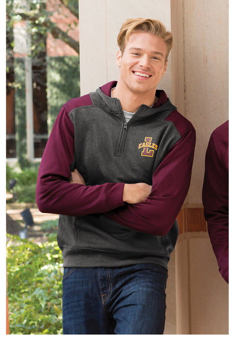Adult - Fleece Poly 1/4 Zip Hoodie (Ankeny Rugby)